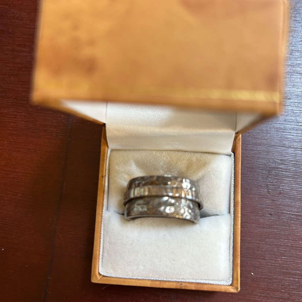 Silver Patterned Ring - image 1